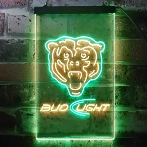 Chicago Bears Bud Light Neon-Like LED Sign