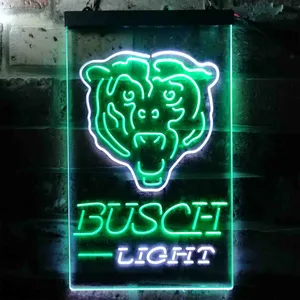 Chicago Bears Busch Light Neon-Like LED Sign