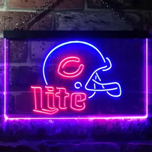 Chicago Bears  Helmet Miller Lite Neon-Like LED Sign