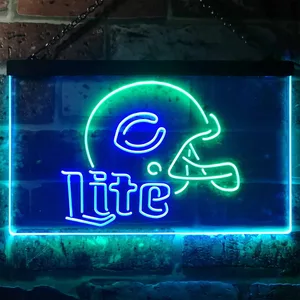 Chicago Bears  Helmet Miller Lite Neon-Like LED Sign