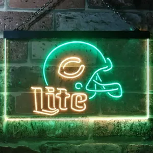 Chicago Bears  Helmet Miller Lite Neon-Like LED Sign