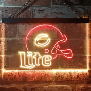Chicago Bears  Helmet Miller Lite Neon-Like LED Sign