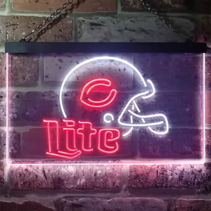 Chicago Bears  Helmet Miller Lite Neon-Like LED Sign