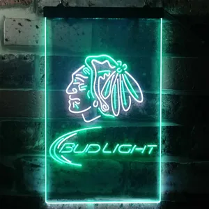 Chicago Blackhawks Bud Light Neon-Like LED Sign
