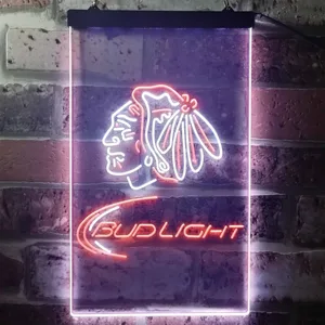 Chicago Blackhawks Bud Light Neon-Like LED Sign