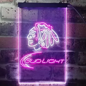 Chicago Blackhawks Bud Light Neon-Like LED Sign