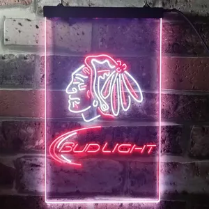 Chicago Blackhawks Bud Light Neon-Like LED Sign
