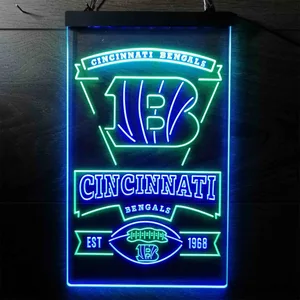 Cincinnati Bengals EST 1968 Neon-Like LED Sign