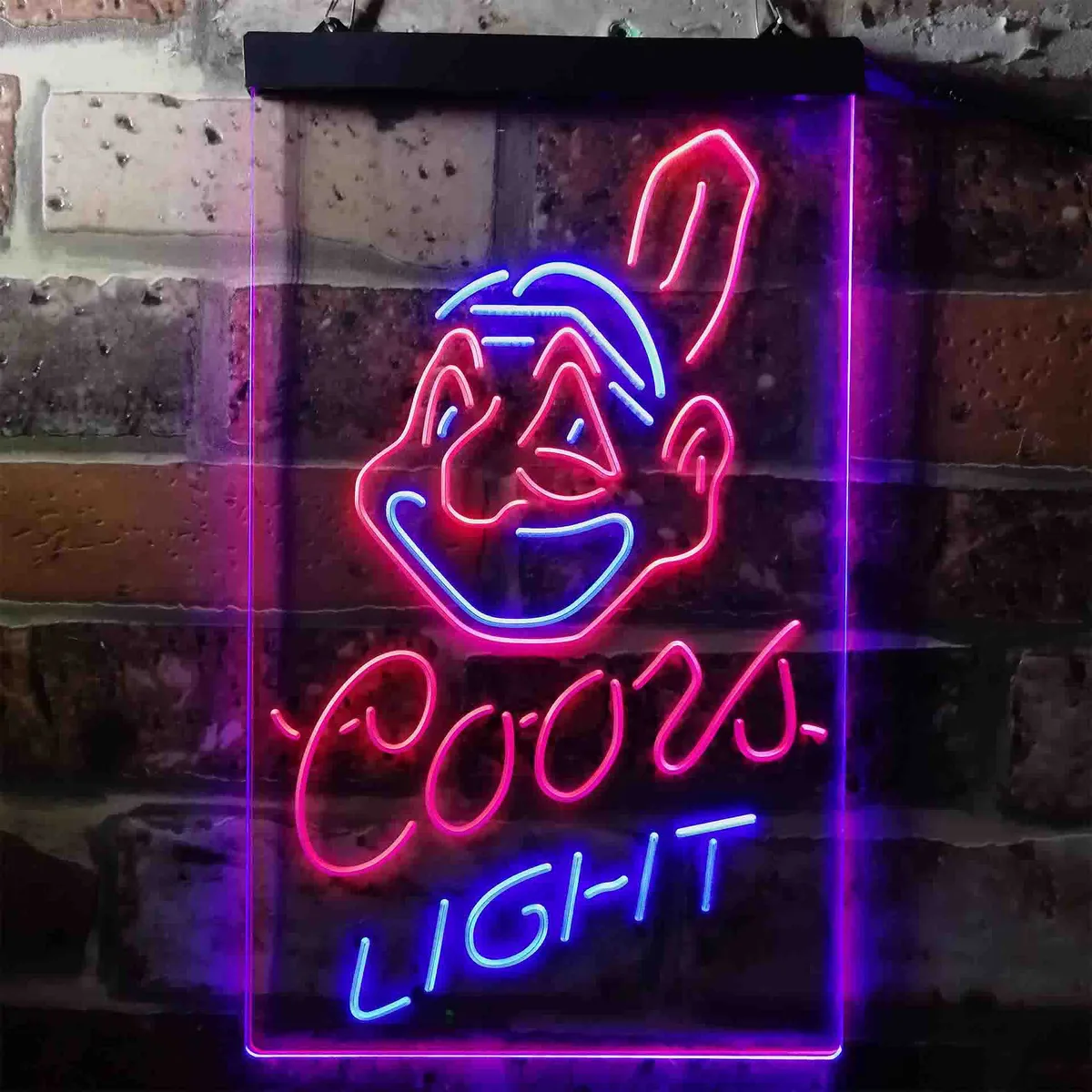 Cleveland Indians Coors Light Neon-Like LED Sign - Legacy Edition