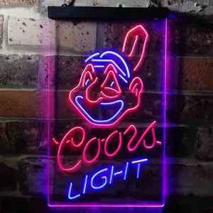Cleveland Indians Coors Light Neon-Like LED Sign - Legacy Edition