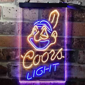 Cleveland Indians Coors Light Neon-Like LED Sign - Legacy Edition