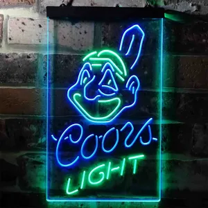 Cleveland Indians Coors Light Neon-Like LED Sign - Legacy Edition