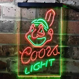 Cleveland Indians Coors Light Neon-Like LED Sign - Legacy Edition