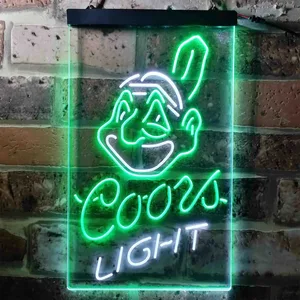 Cleveland Indians Coors Light Neon-Like LED Sign - Legacy Edition