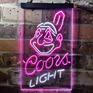 Cleveland Indians Coors Light Neon-Like LED Sign - Legacy Edition