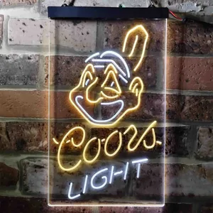 Cleveland Indians Coors Light Neon-Like LED Sign - Legacy Edition