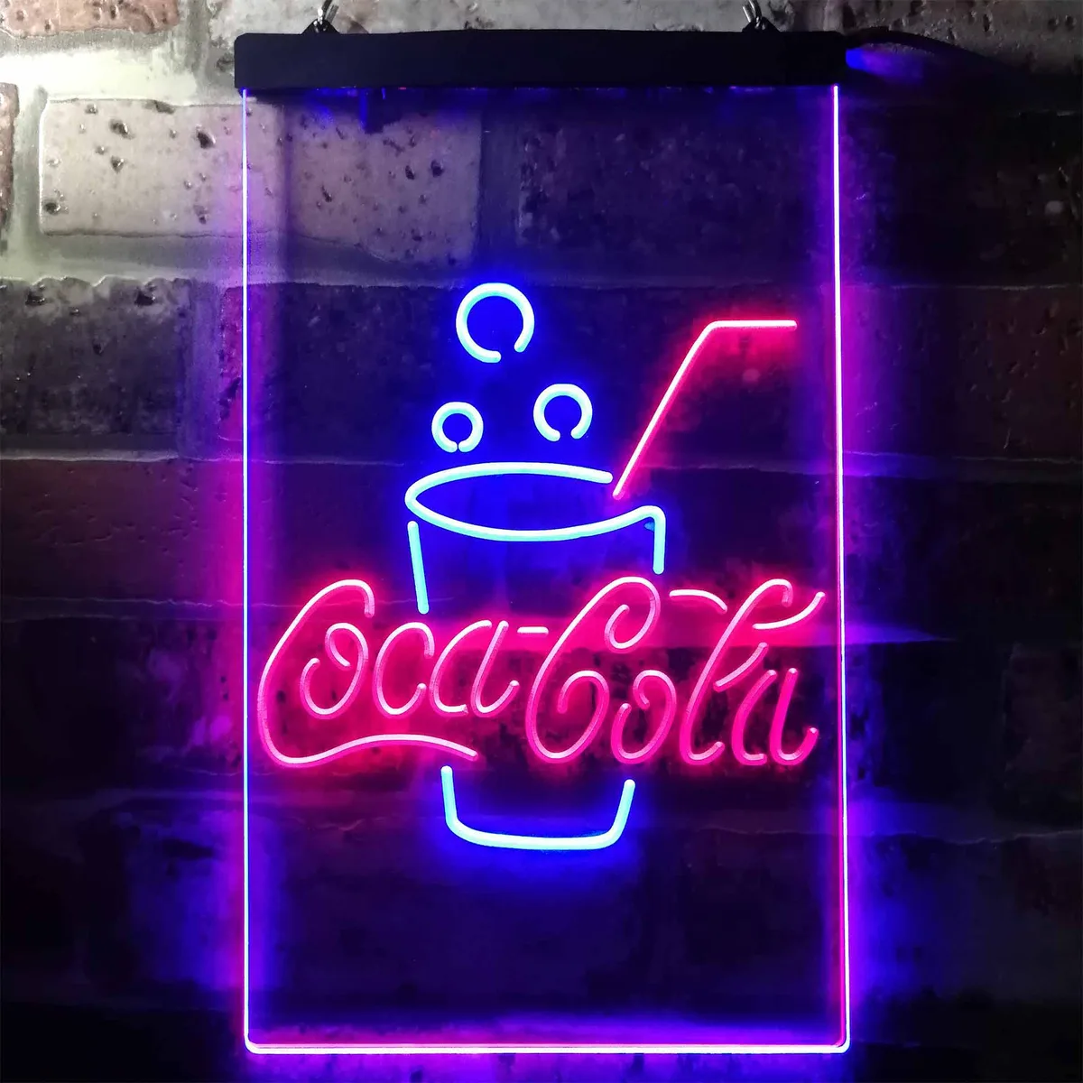 Coca-Cola Cup with Bubbles Neon-Like LED Sign
