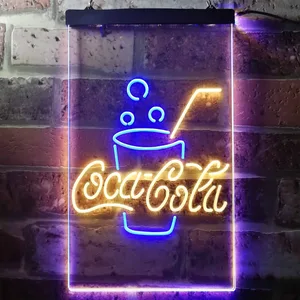 Coca-Cola Cup with Bubbles Neon-Like LED Sign