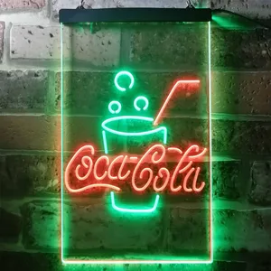 Coca-Cola Cup with Bubbles Neon-Like LED Sign