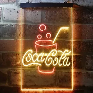 Coca-Cola Cup with Bubbles Neon-Like LED Sign