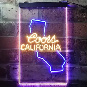 Coors Light California Map Neon-Like LED Sign