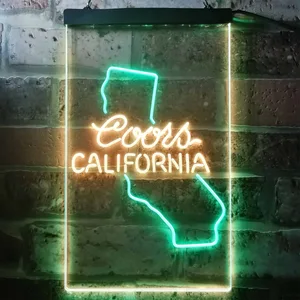 Coors Light California Map Neon-Like LED Sign