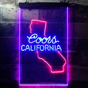 Coors Light California Map Neon-Like LED Sign