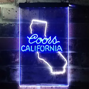 Coors Light California Map Neon-Like LED Sign