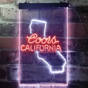 Coors Light California Map Neon-Like LED Sign