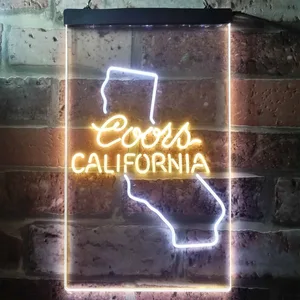 Coors Light California Map Neon-Like LED Sign