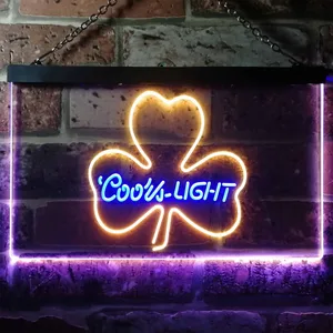 Coors Light Clover Shamrock Neon-Like LED Sign