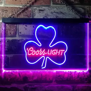 Coors Light Clover Shamrock Neon-Like LED Sign