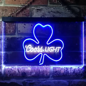 Coors Light Clover Shamrock Neon-Like LED Sign