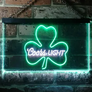 Coors Light Clover Shamrock Neon-Like LED Sign