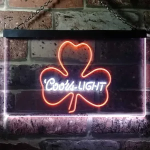 Coors Light Clover Shamrock Neon-Like LED Sign