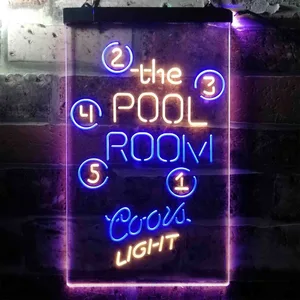 Coors Light Pool Room Billiards Neon-Like LED Sign