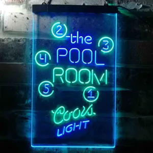 Coors Light Pool Room Billiards Neon-Like LED Sign