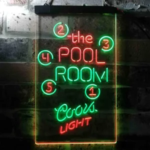 Coors Light Pool Room Billiards Neon-Like LED Sign