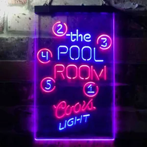 Coors Light Pool Room Billiards Neon-Like LED Sign