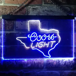 Coors Light Texas Map Neon-Like LED Sign