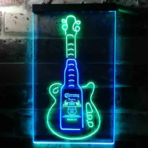 Corona Extra Guitar Bottle Neon-Like LED Sign