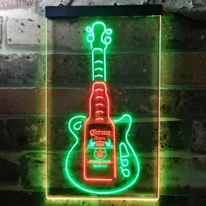 Corona Extra Guitar Bottle Neon-Like LED Sign