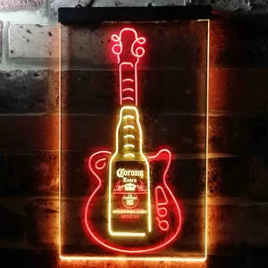 Corona Extra Guitar Bottle Neon-Like LED Sign