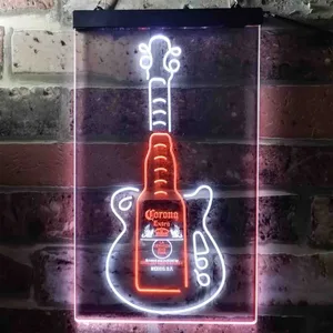 Corona Extra Guitar Bottle Neon-Like LED Sign