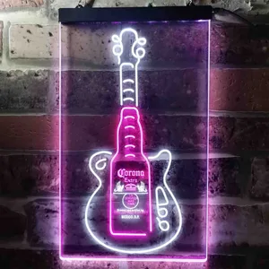 Corona Extra Guitar Bottle Neon-Like LED Sign