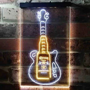 Corona Extra Guitar Bottle Neon-Like LED Sign