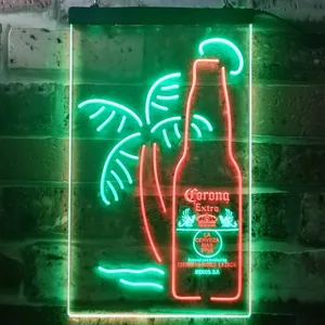 Corona Extra - Tropical Bottle Neon-Like LED Sign
