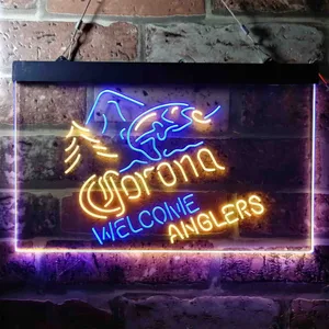 Corona Fishing Welcome Anglers Neon-Like LED Sign