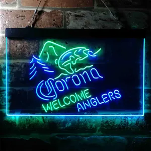 Corona Fishing Welcome Anglers Neon-Like LED Sign