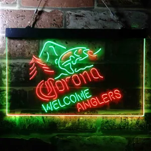 Corona Fishing Welcome Anglers Neon-Like LED Sign